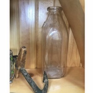 Vintage 3 cent Glass Milk bottle